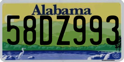 AL license plate 58DZ993