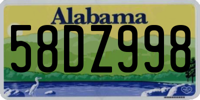 AL license plate 58DZ998