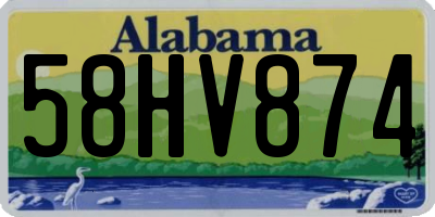 AL license plate 58HV874