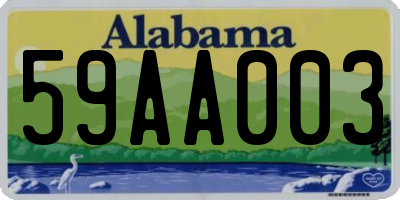 AL license plate 59AA003