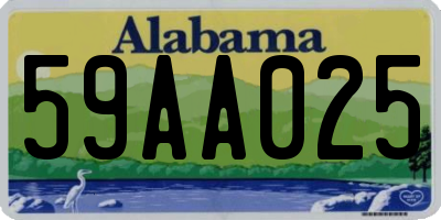 AL license plate 59AA025