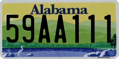 AL license plate 59AA111