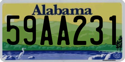 AL license plate 59AA231