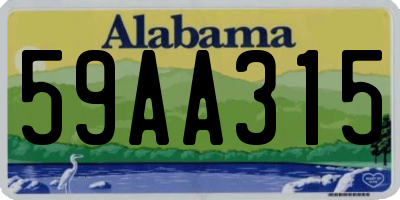 AL license plate 59AA315