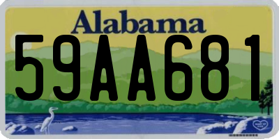 AL license plate 59AA681