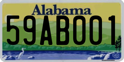 AL license plate 59AB001