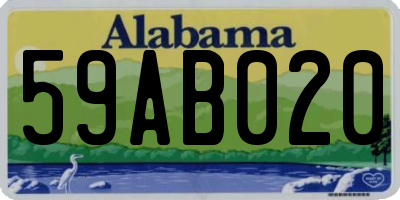AL license plate 59AB020