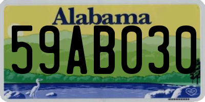 AL license plate 59AB030