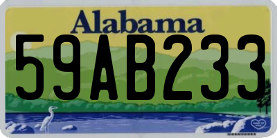AL license plate 59AB233
