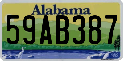 AL license plate 59AB387