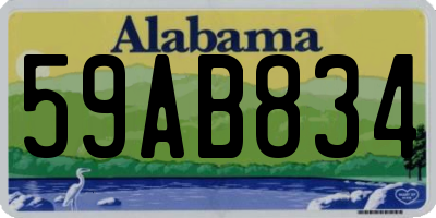 AL license plate 59AB834