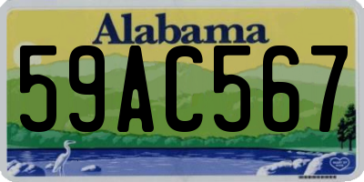 AL license plate 59AC567