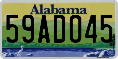 AL license plate 59AD045