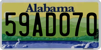 AL license plate 59AD070