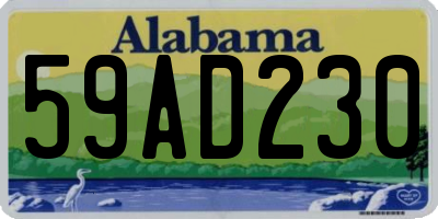 AL license plate 59AD230