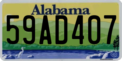 AL license plate 59AD407