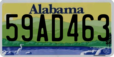 AL license plate 59AD463