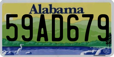AL license plate 59AD679