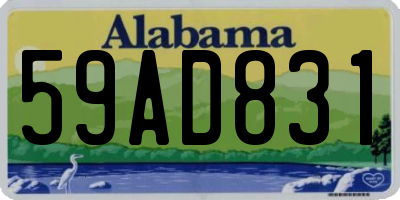 AL license plate 59AD831