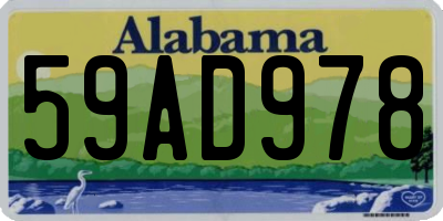 AL license plate 59AD978