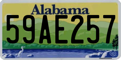 AL license plate 59AE257