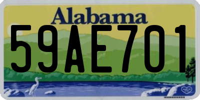 AL license plate 59AE701