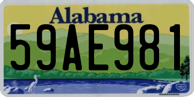 AL license plate 59AE981