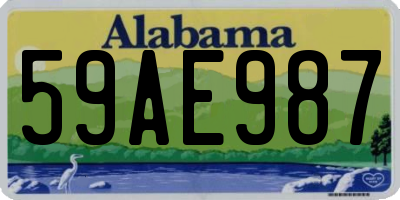 AL license plate 59AE987
