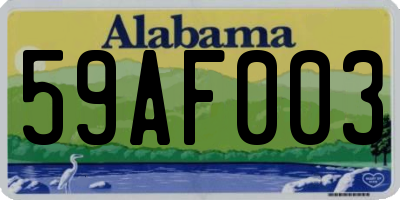 AL license plate 59AF003