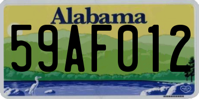 AL license plate 59AF012