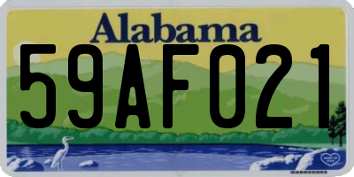 AL license plate 59AF021