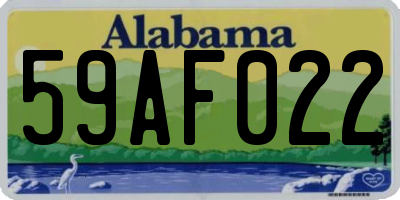 AL license plate 59AF022