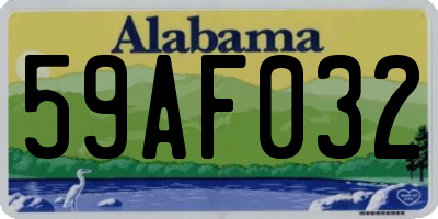 AL license plate 59AF032