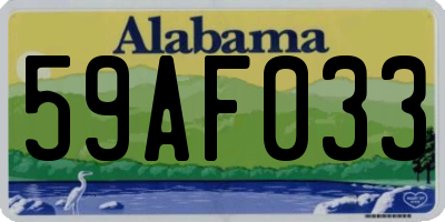 AL license plate 59AF033