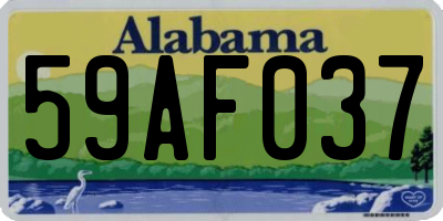 AL license plate 59AF037