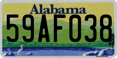 AL license plate 59AF038