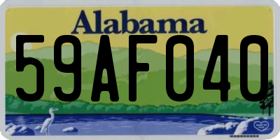 AL license plate 59AF040