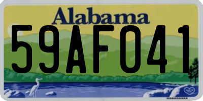 AL license plate 59AF041