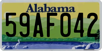 AL license plate 59AF042