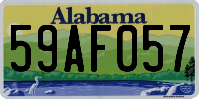 AL license plate 59AF057
