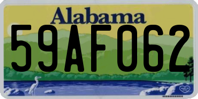 AL license plate 59AF062