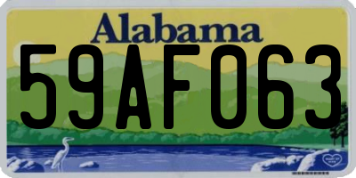 AL license plate 59AF063