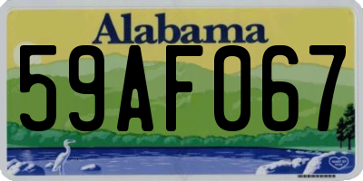 AL license plate 59AF067