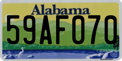 AL license plate 59AF070