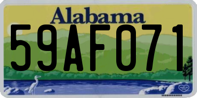 AL license plate 59AF071