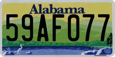 AL license plate 59AF077