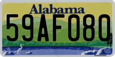 AL license plate 59AF080