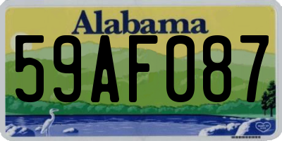 AL license plate 59AF087