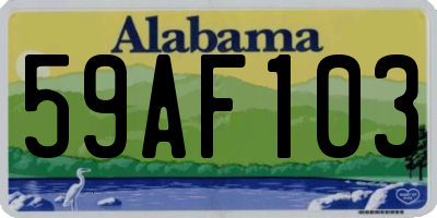 AL license plate 59AF103