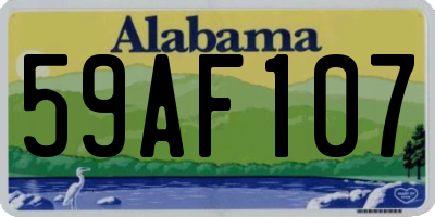 AL license plate 59AF107